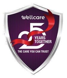 Wellcare 25 Years Together crest — the care you can trust